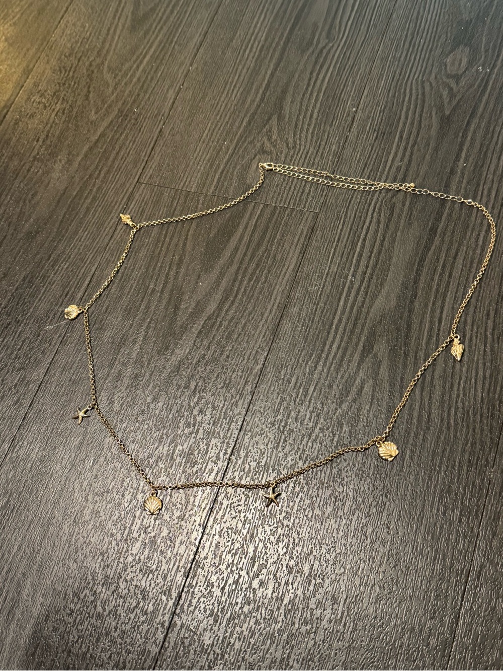 Vintage Y2K Gold Tone Sea Shell Starfish Coastal Waist Chain